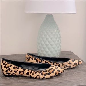 Kate & Mel Calf Hair Leopard Flats